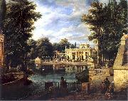 Marcin Zaleski View of the Royal Baths Palace in summer. oil on canvas